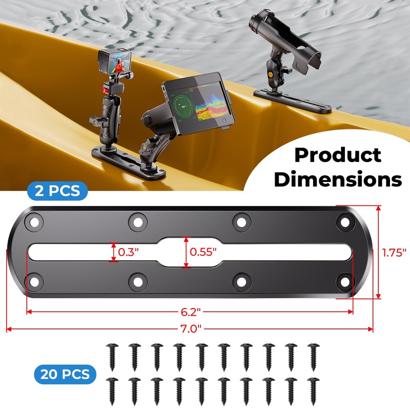 VAZESWIN 2 PCS 7" Kayak Track Mount, Low Profile Kayak