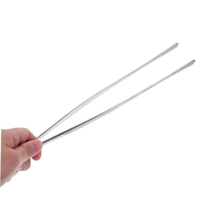 Mikinona Stainless Steel Kitchen Tweezers with Hook 12 Handle Tongs