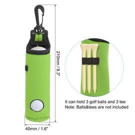 PATIKIL Golf Ball Carry Bag, Golf Tee Holder Pouch Portable Neoprene Golf Ball Holder with Clip for Men and Women Storage, Light Green