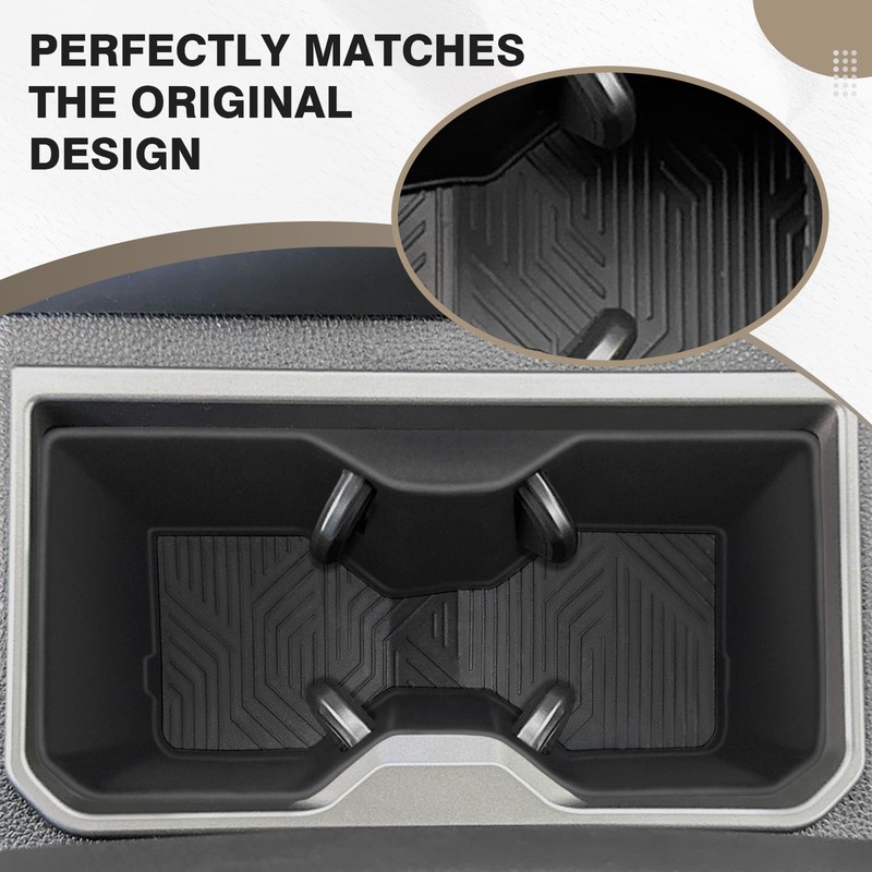 Muslogy Center Console Front&Rear Cup Holder Inserts Compatible with 2024
