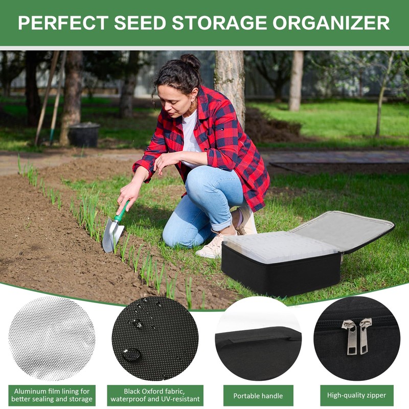 38 Slots Seed Storage Organizer Box with Insulated Bag That