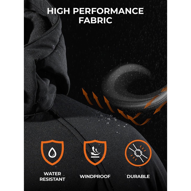 ORORO Men's 4 Heat-Zone Heated Jacket with USB-C Rechargeable Battery,