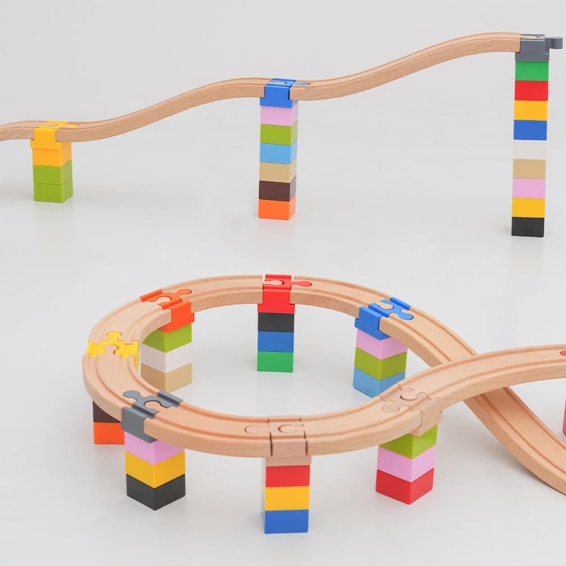 Neueins Track Coupling Parts for Wooden Rails and Blocks Together