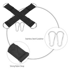 RiToEasysports Fitness Strap Nylon Fitness Hanging Belt with Stainless Steel Carabiner for Sandbags Tree Swing Hanging Straps Sports Equipment Sports Equipment