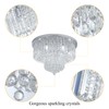 Litaddscen K9 Crystal Chandelier Flush Mount Ceiling Light,Modern Round Raindrop