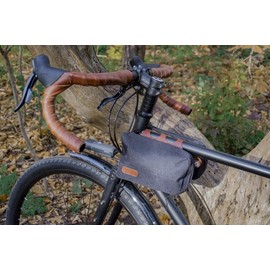 Oopsmark GobaGG - Bike Purse Bicycle Frame Bag With Strap Crossbody Pack Bike Handlebar Bag, Cycling Pouch with 3L Capacity (Tan)