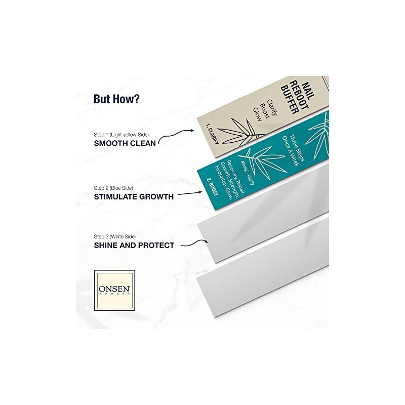 Onsen Secret pad Ultimate Shine Nail Buffing - 3 Way