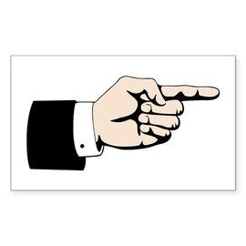 CafePress Poointing Male Hand Sticker Rectangle Bumper Sticker Car Decal