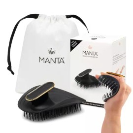 Manta 만타 브레이징 헤어 브러시 젖은 모발과 마른 위한 부드러운 디탱글링 모든 유형의 남성을 한 케어 블랙 [Limited Edition Pink with Shower Holder] Manta Blazing Hair Brush for Wet and Dry Hair, Gentle Detangling for All Hair Types, Men's Care, Black [Limited Edition Pink with Shower Holder]