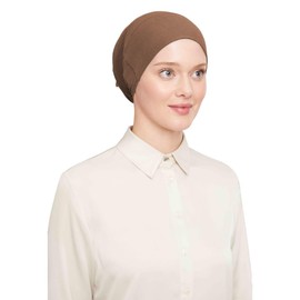 ihvan online, Hijab Cap, Beanie Undercap Scarf, Turban Head Wraps for Women, Hair Wrap, Muslim Under Scarf Hijab Cap, Light Brown