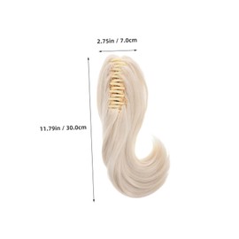 Ipetboom Elderly Women’s High Temperature Clip Ponytail Extension Faux Hairpiece Easy to Style Portable