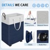 HomeHacks 90L Rolling Laundry Hamper with 4 Smooth Wheels, Collapsible