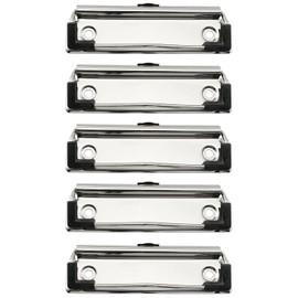 RLECS 5pcs Metal Hardboard Clips 3.9" with Rubber Feet and Mounting Rivets Clipboard Clips Stationery Clip