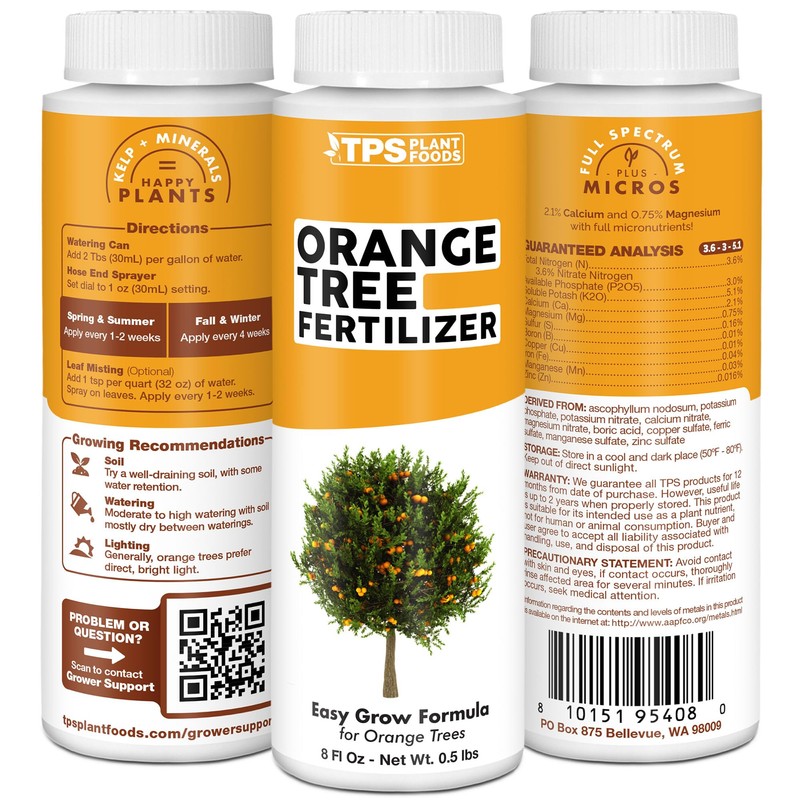 Orange Tree Fertilizer, Complete Liquid Orange Tree Citrus Plant Food,