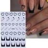 Heart Nail Art Stickers - French Lines Nail Decals with