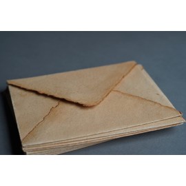 Wanderings Handmade Antiqued Envelope with Deckle Edge - 5.25 x 7.25 / 13x18 cm - Package of 25 for Writers, Invitations, Announcements - Cold Press Thick 150 GSM Recycled Paper