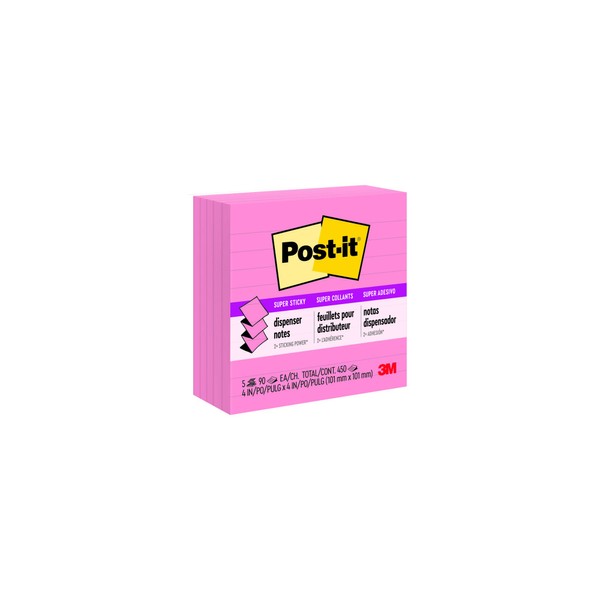 Post-it Super Sticky Pop-up Notes, 4x4 in, 5 Pads, 2x