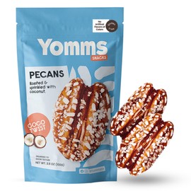 Yomms Coco Twist Pecans – Sweet Coconut & Crunchy Pecan Snack | Lightly Sweetened, Roasted Nuts | Great for Snacking, Salads, Desserts & Trail Mix | 3.5oz - Pack of 1