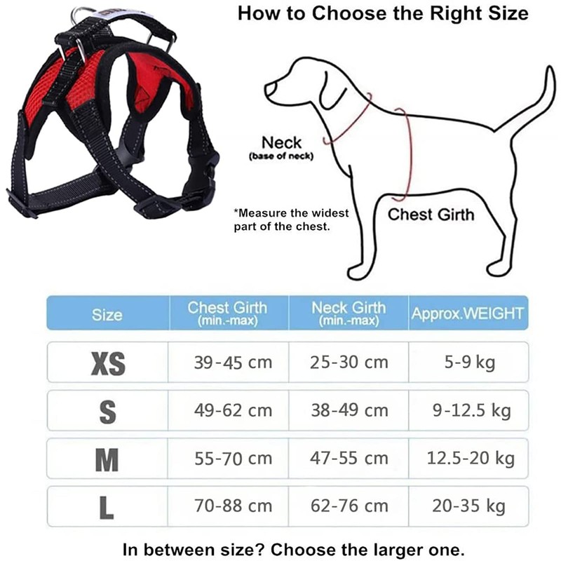 Dog Harness Adjustable No Pull Puppy Vest Harness Mesh Breathable