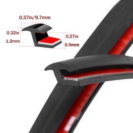 GoldWheel Fender Flares Edge Trim - Fender Flares EPDM Rubber Seal for Car and Truck Wheel Arch Well, Rubber Gasket for Fender Flares Universal, T Style Self-Adhesive, 16FT