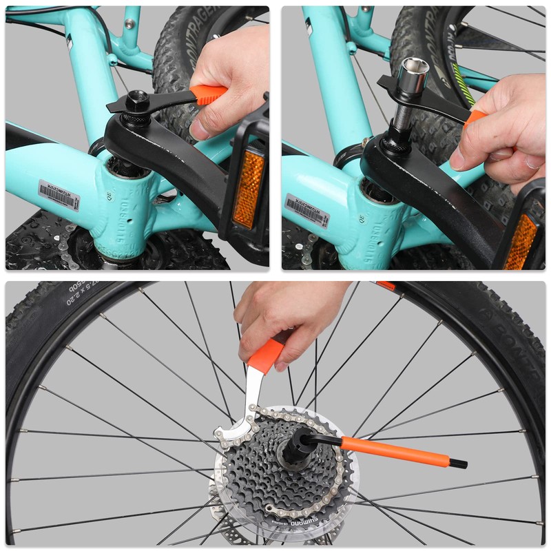 Oumers 6 Pcs Bicycle Repair Tool Set,3-in-1 Multitool Bike Cassette