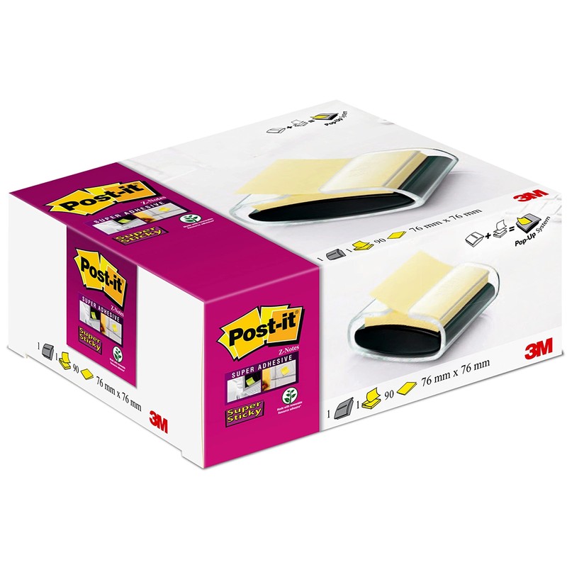 Post-it Desktop Dispenser in Black / Transparent for Super Sticky