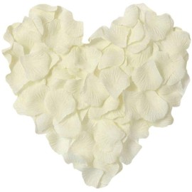 LZXD 1000 Pieces Ivory White Artificial Silk Rose Petals Flower Decoration Wedding Party Color Ivory White