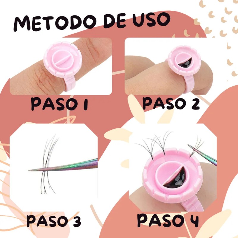 200 Anillo Para Pegamento Pestaas Soporte Ajustable Set F Surtidos