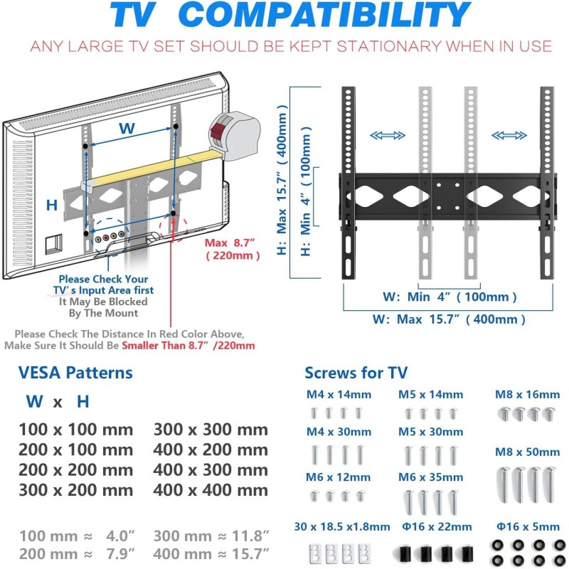 Rfiver Universal Table Top TV Stand Base Replacement for Most