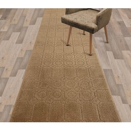 Custom Length Special Size Non-Slip Carpet Runner Rug for Long Narrow Hallways, Prevent Slippery Cold Floors, Art Tan, 25 '' X 12 '