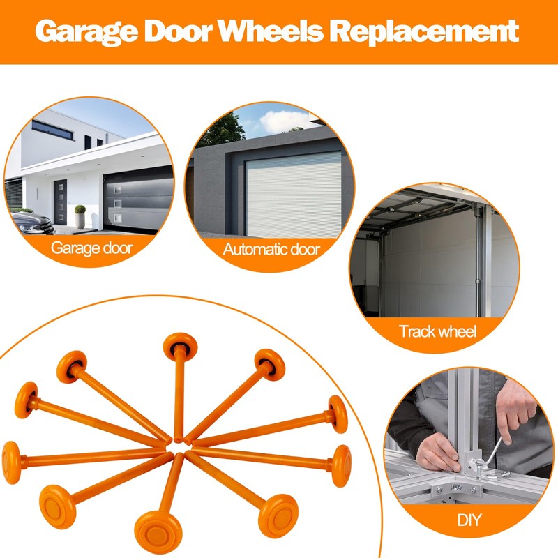 EXERAUO 7" Long Stem Garage Door Rollers 10 Pack -