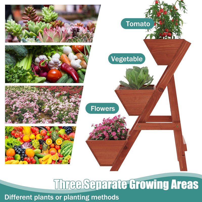 viewcare Raised Garden Bed, 3 Tier Small Vertical Garden Planter