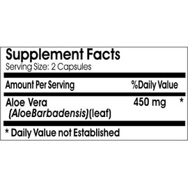 Naturetition Supplements Aloe Vera 450mg ~ 100 Capsules - No Additives