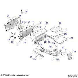 Polaris RZR Box Shield, Front, Genuine OEM Part 5814245, Qty 1