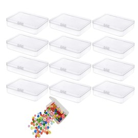 12 Pcs Small Clear Organizer Storage Containers,Mini Storage Containers Box with Lid,for Storage of Small Items, Crafts, Jewelry, and Other Small Items(2.35 x 3.35 x 1inch)
