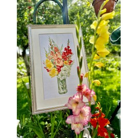 Riolis Stickbild-Set, Motiv Blumenstrauß mit Gladiolen