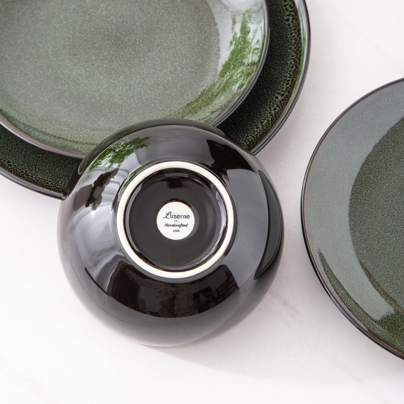 LERATIO Ceramic Dinnerware Sets for 4,Handcraft Stoneware Plates and Bowls