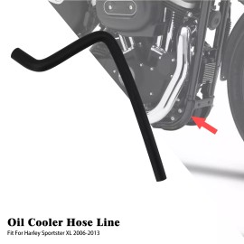 YHMTIVTU Black Tubo Scarico Oil Cooler Hose Line For Harley Sportster XL 883 1200 06-2013