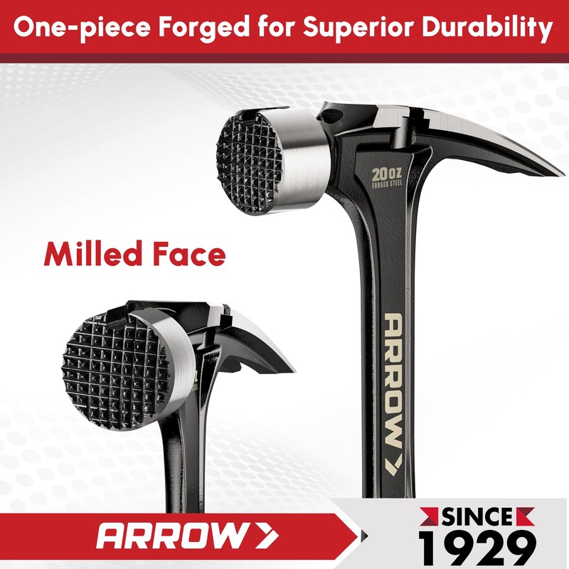 ARROW 20 oz Straight Claw Hammer with Magnetic Nail Holder,