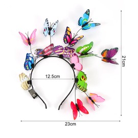 Butterfly Headband Luminous Butterfly Hair Band Fancy Dress Butterfly Headpiece for Women Girls Butterfly Bridal Headband Butterfly Hair Accessories Carnival Accessories