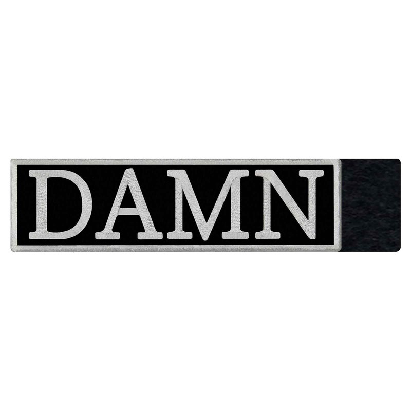 Embroidered Velcro Patch, White and Black