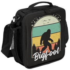 Bardic Sasquatch Kids Lunch Boxes, Insulated Lunch Bag for Kids with Adjustable Shoulder Strap and Water Bottle Holder, Reusable School Lunch Box for Boys and Girls