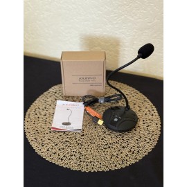 Jounivo New Computer Gooseneck Microphone JV605 w/Mute Button Multi-Platform Compatible