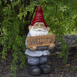 Northlight 17" Gnome with Welcome Sign Outdoor Garden Statue