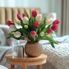 Bailikang 20PCS Fake Tulips Artificial Tulip Silk Flowers Fake PU