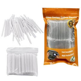 Hebbeko Dia. 2.5mm x 40mm(L) Fiber Optic Fusion Splice Sleeve, 304 Steel Member Heat Shrink Fusion Protection Tube- Pack of 400 Pcs - Clear Color