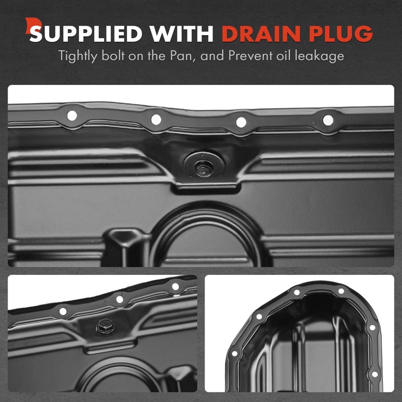A-Premium Lower Engine Oil Pan Sump with Drain Plug Compatible