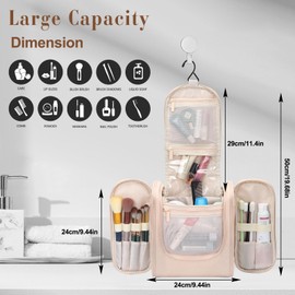 Skycase Men's Toiletry Bag for Hanging - Toiletry Bag Men - Toiletry Bag for Travellers Women, Makeup and Toiletries Organiser Kit with Multiple Compartments, pink