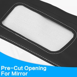 RIDLOG Sun Visor Cover for Ford Mustang 1994-2004, Vinyl Leather Trim Left & Right Sun Visor Replacement Cover Anti-Scratch Car Sunvisor Protector Covering 2PCS White Stitch (Leather Covers Only)