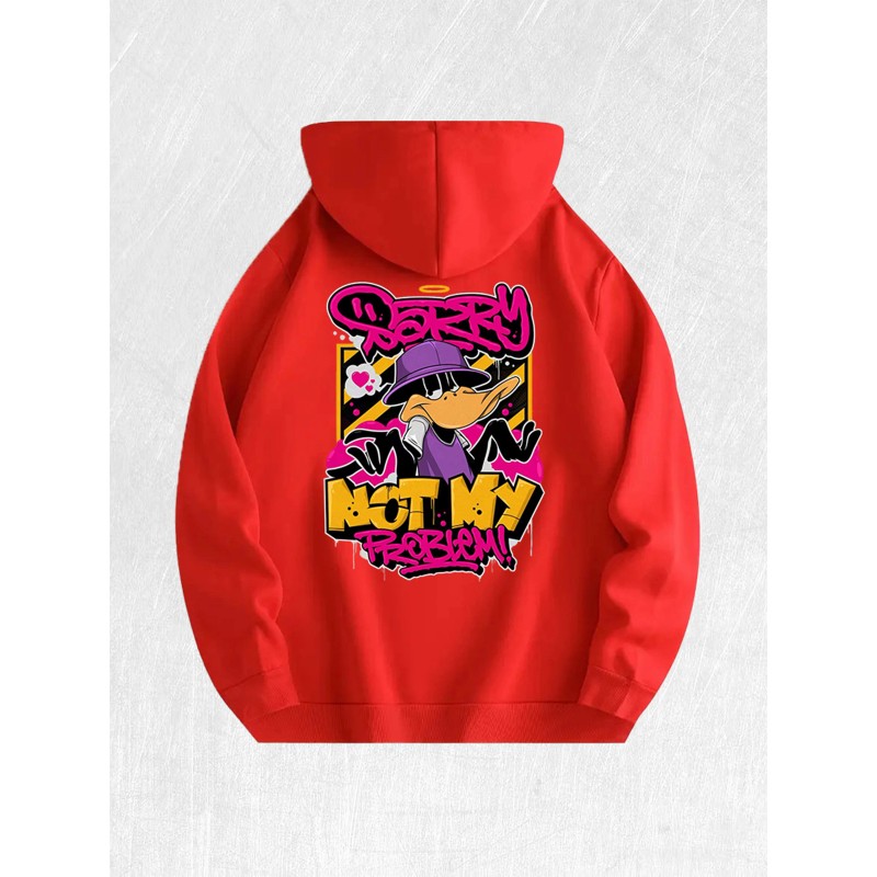 Daffy Duck Graffiti Graphic Hoodie 100% Cotton US Warehouse 7